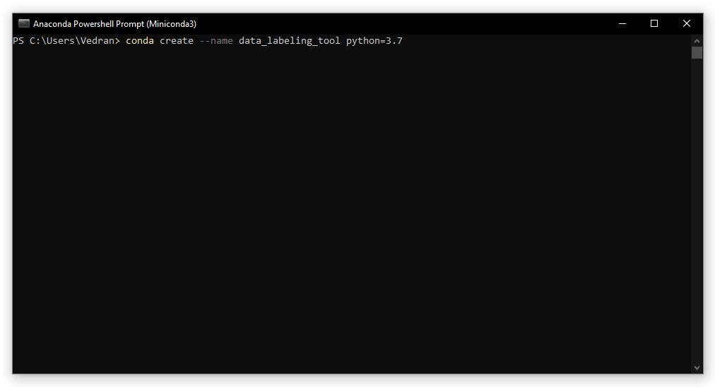 create a conda python environment using the conda create command