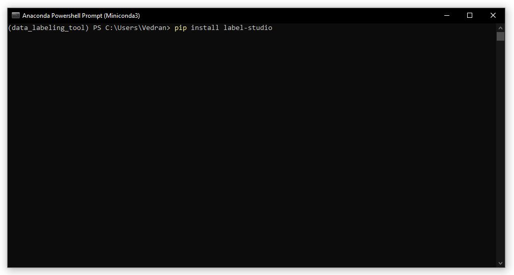 install the label-studio package using the pip install command