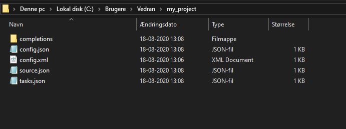 The project folder my_project created on your local disk