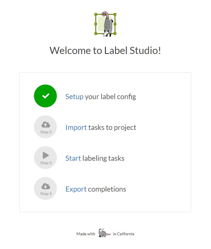 start importing images to the labeling project from the welcome screen